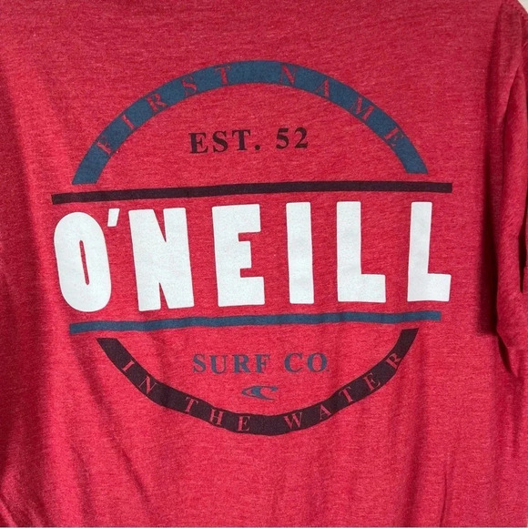 O'Neill Men's Graphic T-Shirt Red Heather Crew Neck Modern Fit Cotton Size Small - Picture 7 of 8